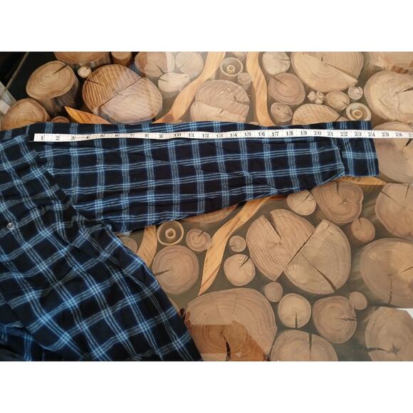 Ably Filium Activated Plaid Flannel Long Sleeve Button up Shirt Blue Black XL - Picture 6 of 11